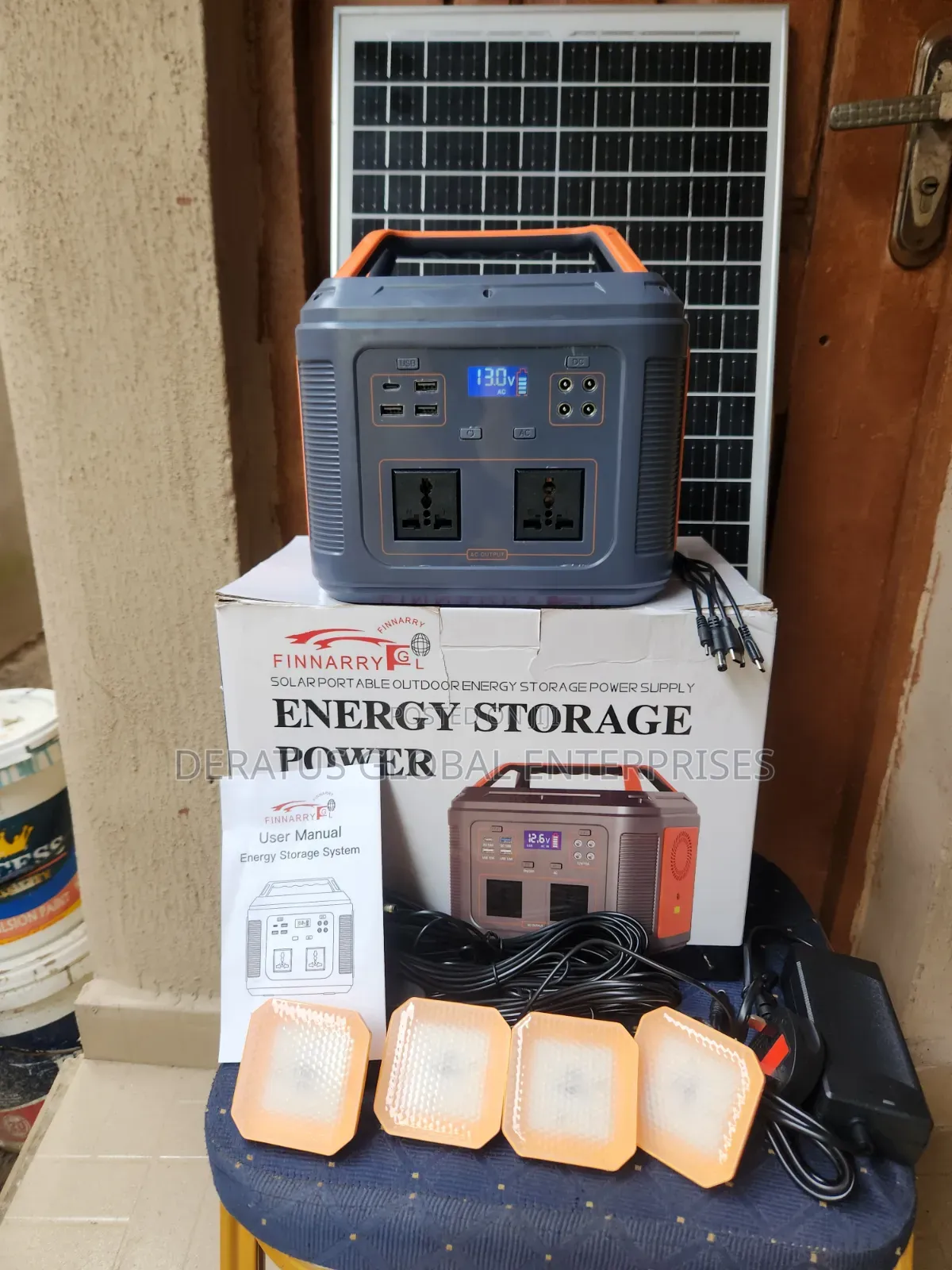 350W Solar Power Station With 4 DC Bulbs Solar Panel