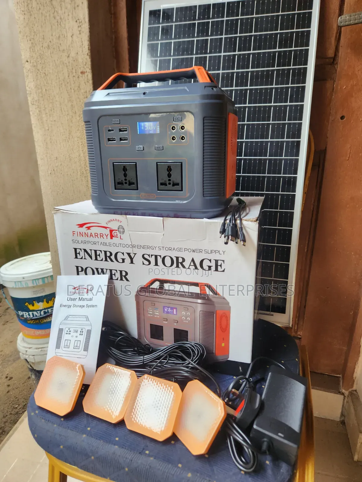 350W Solar Power Station With 4 DC Bulbs Solar Panel