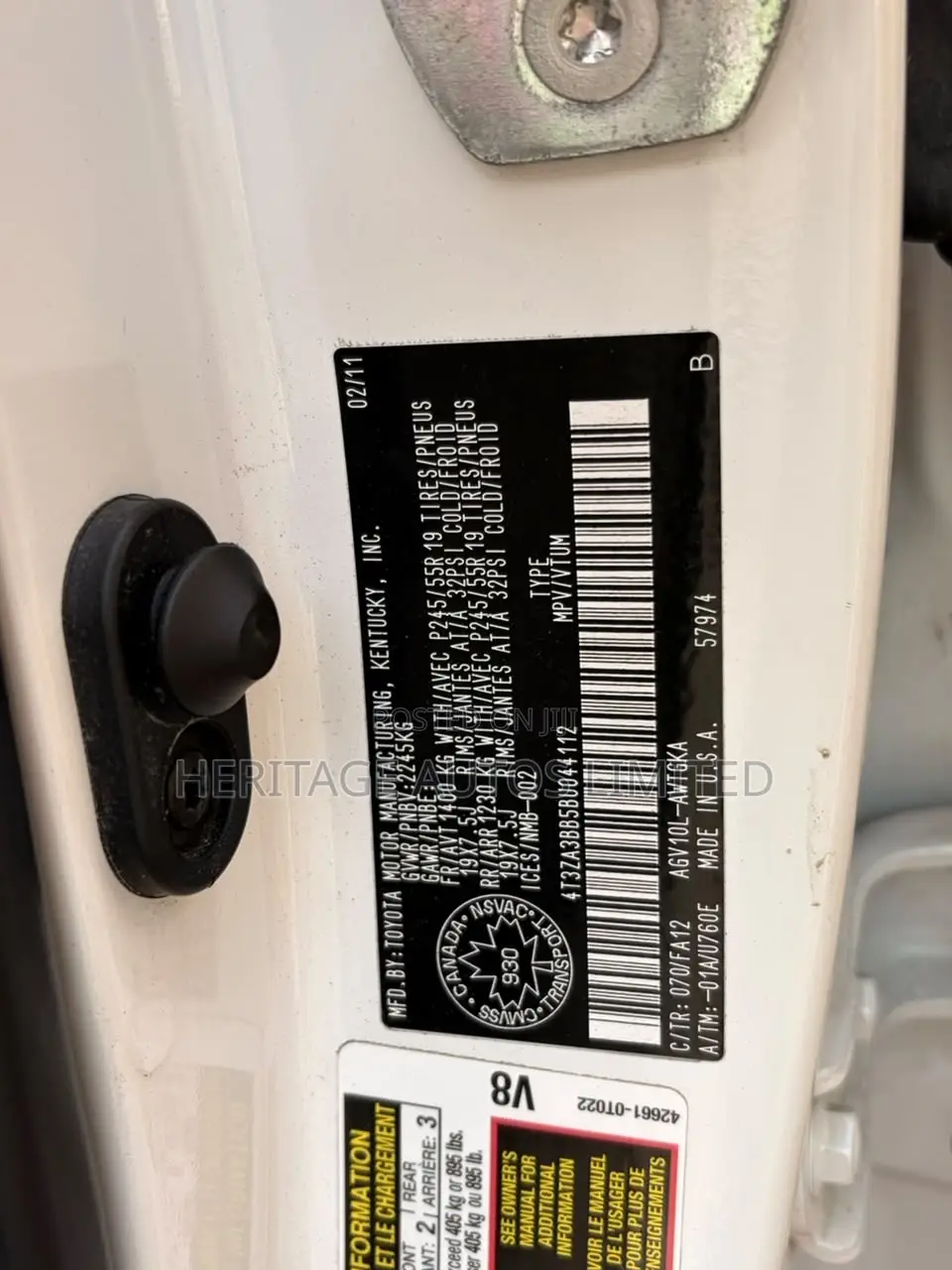 Toyota Venza LE 2010 White