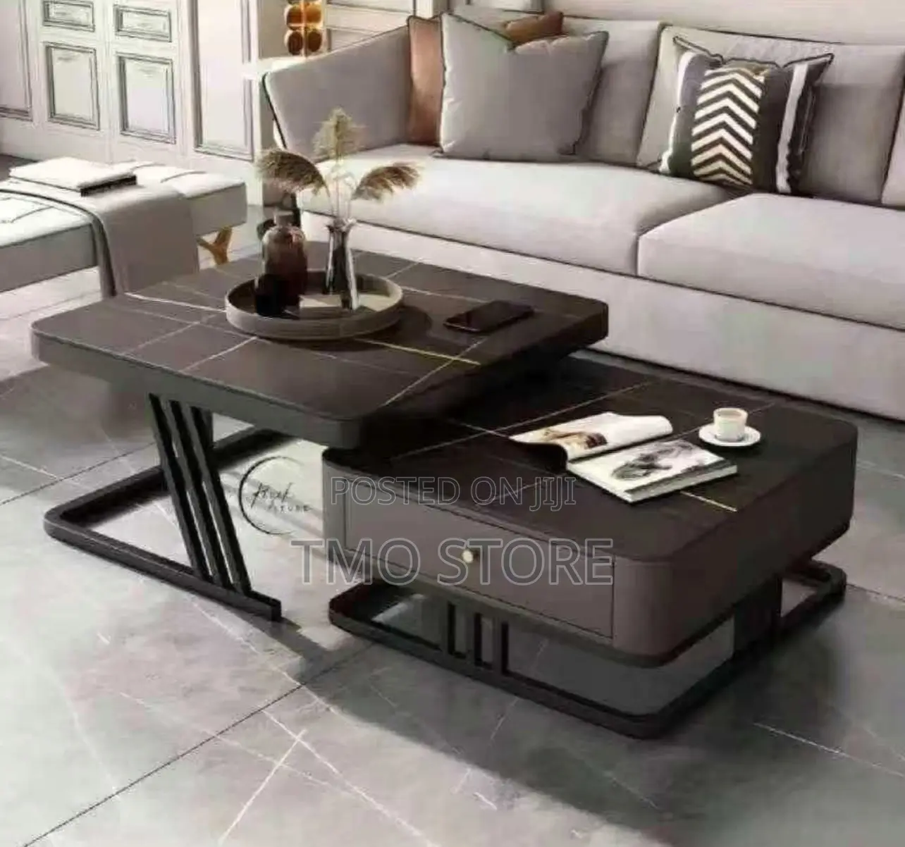 2in1 Marble Center Table With Drawer, Marble Center Table Set