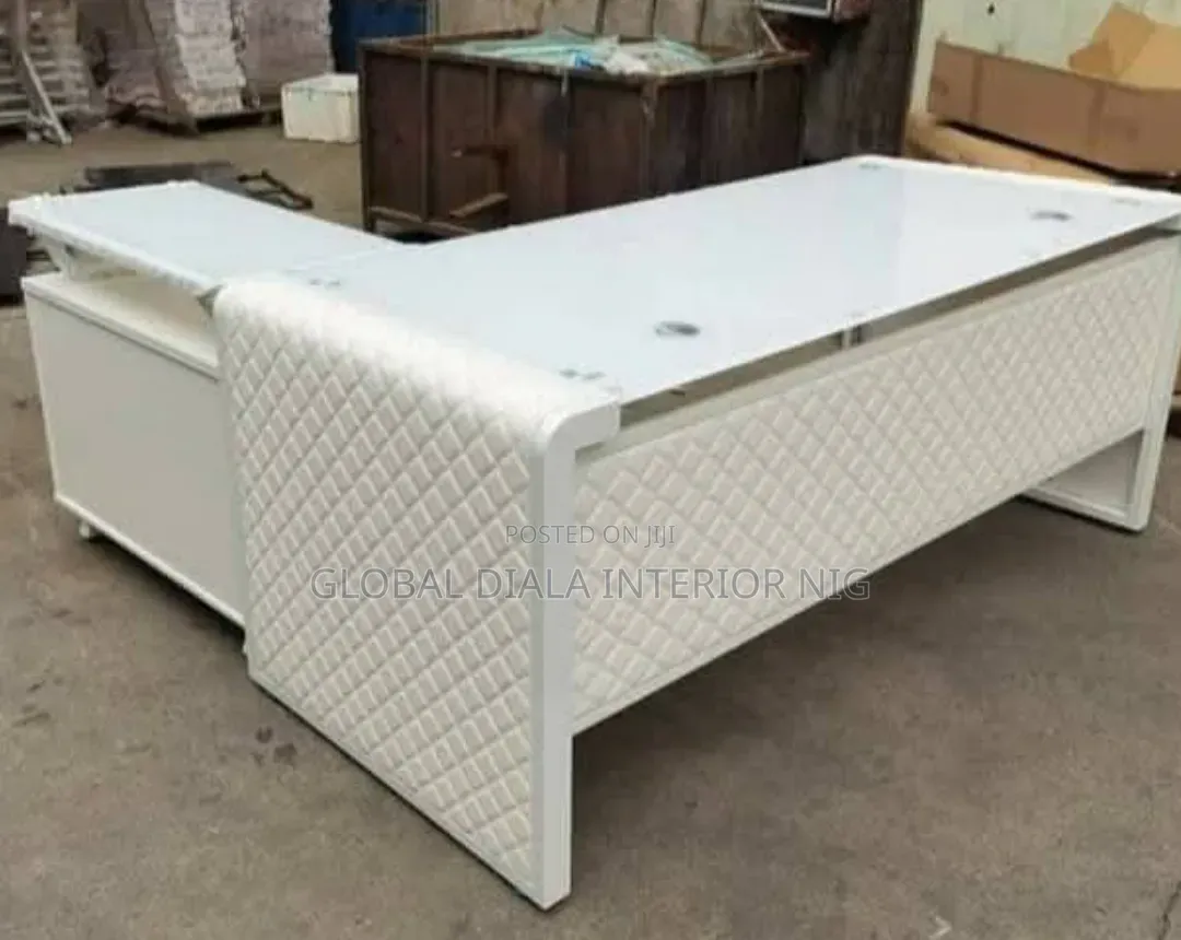 White Modern Executive L-Shaped Office Desk