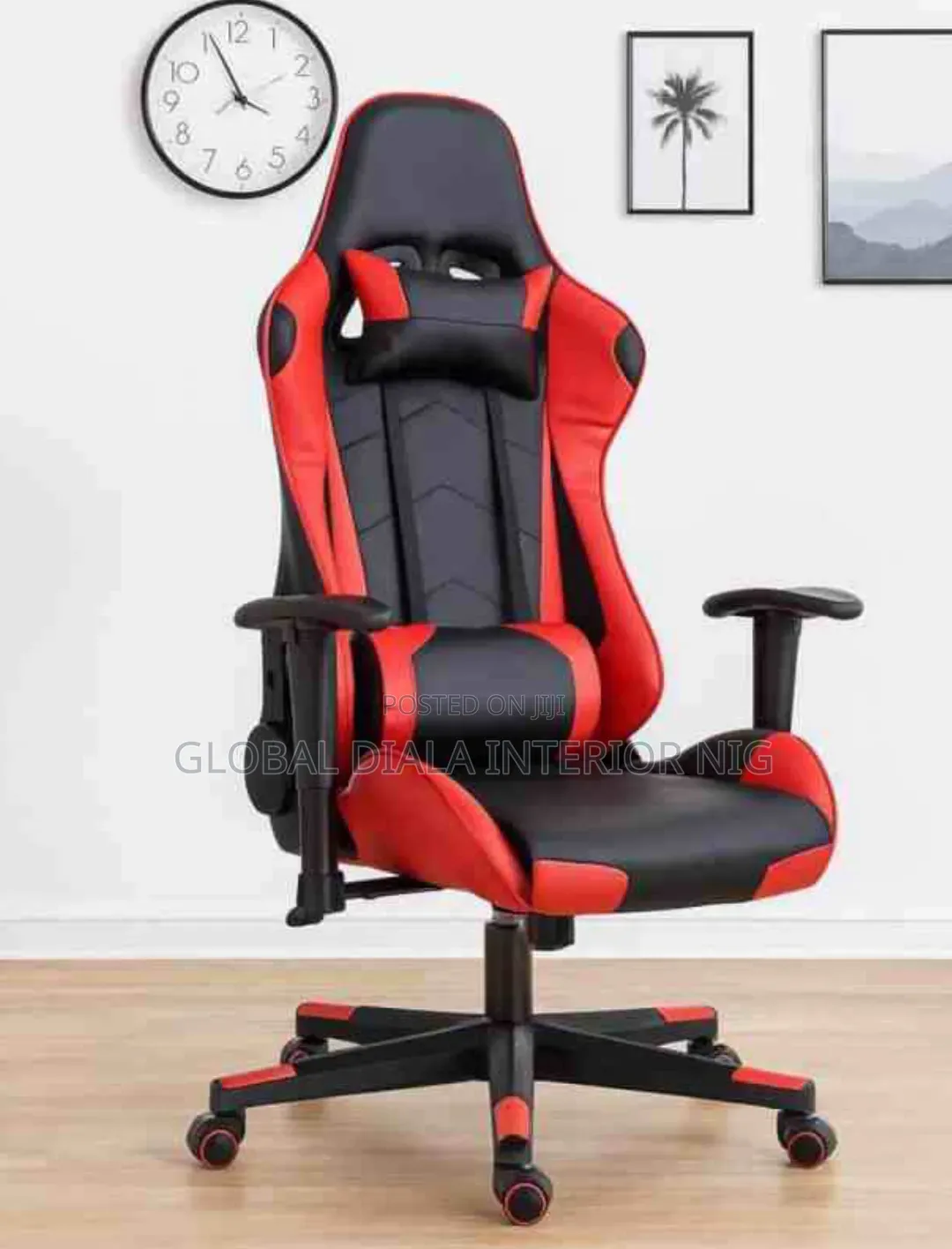 Red-and-Black High-Back PU Leather Gaming