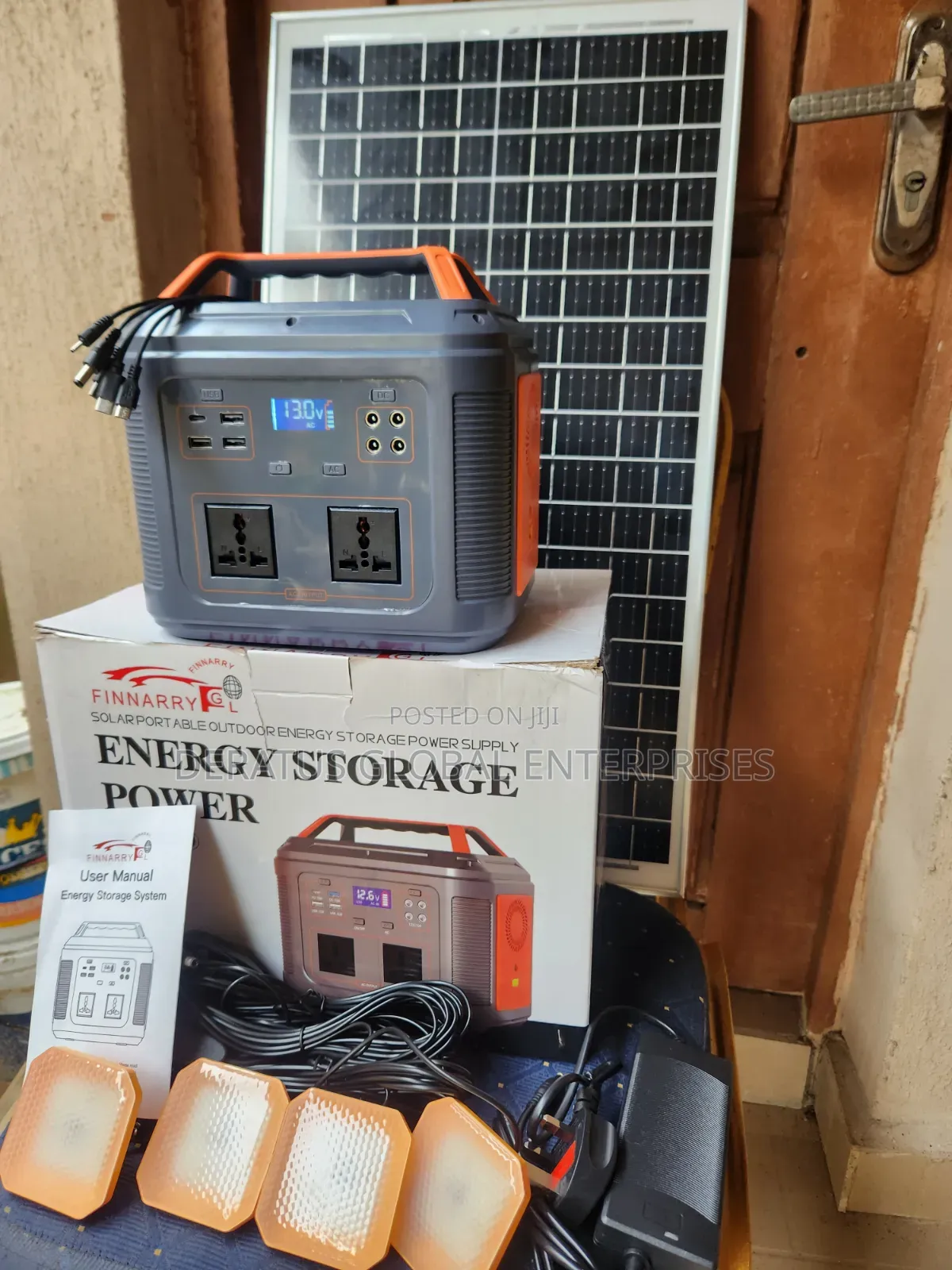 350W Solar Power Supply With Panel 4 DC Lights