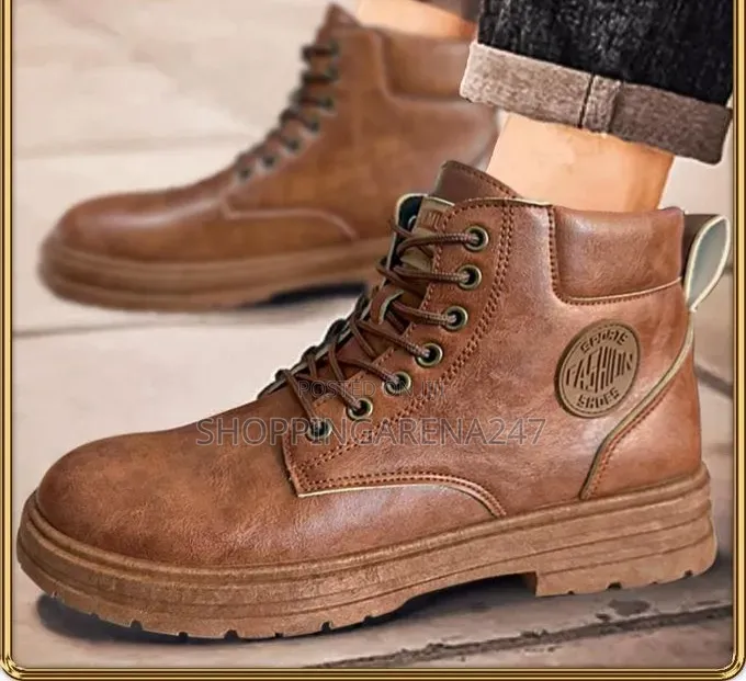 Men's Martin Combat Boots- Brown