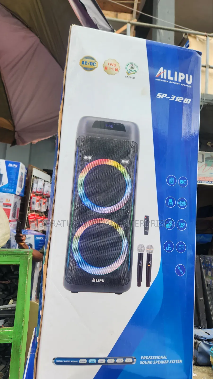 Ailipu SP-3121D Rechargeable Bluetooth Speaker With 2 Mics