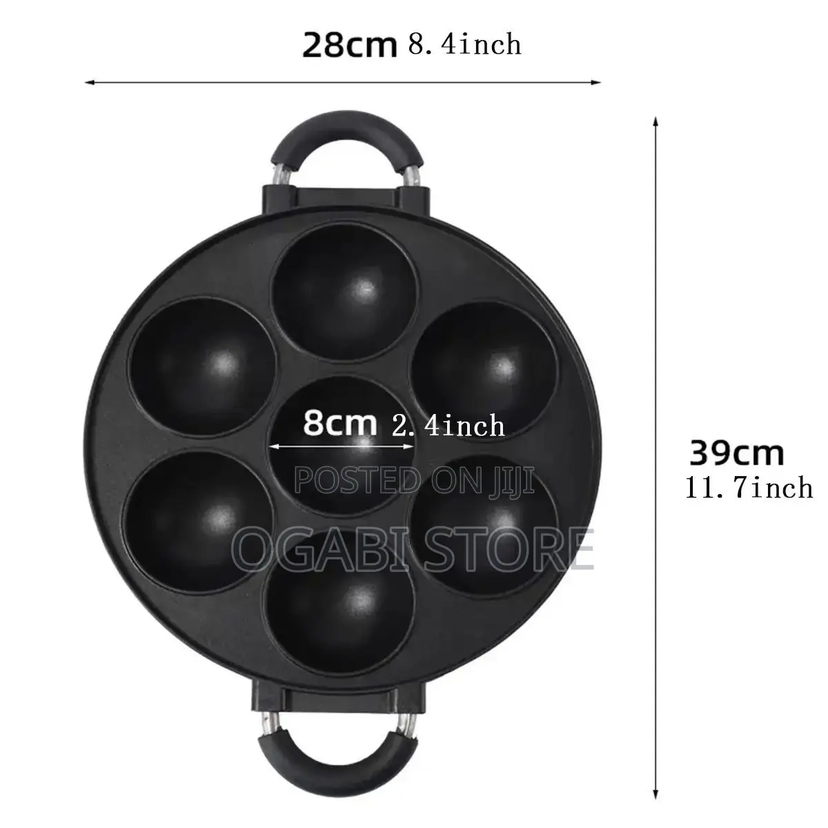 7-Hole Non-Stick Pancake/Aebleskiver Pan With Glass Lid