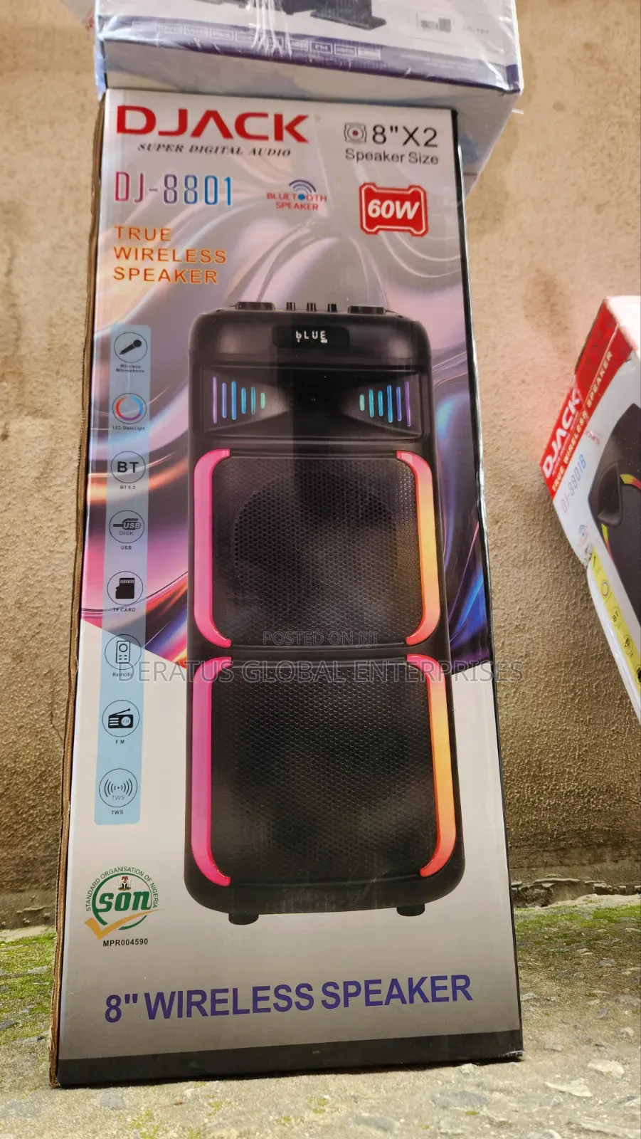 60W DJACK Wireless Speaker With Remote LED Lights