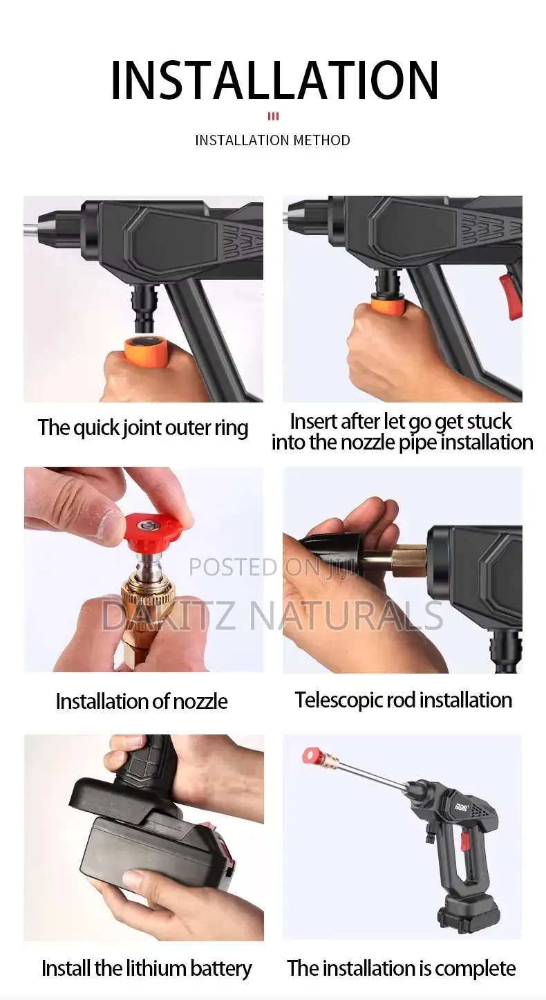 High Pressure Water Gun Wireless Lithium Battery Portable Washer