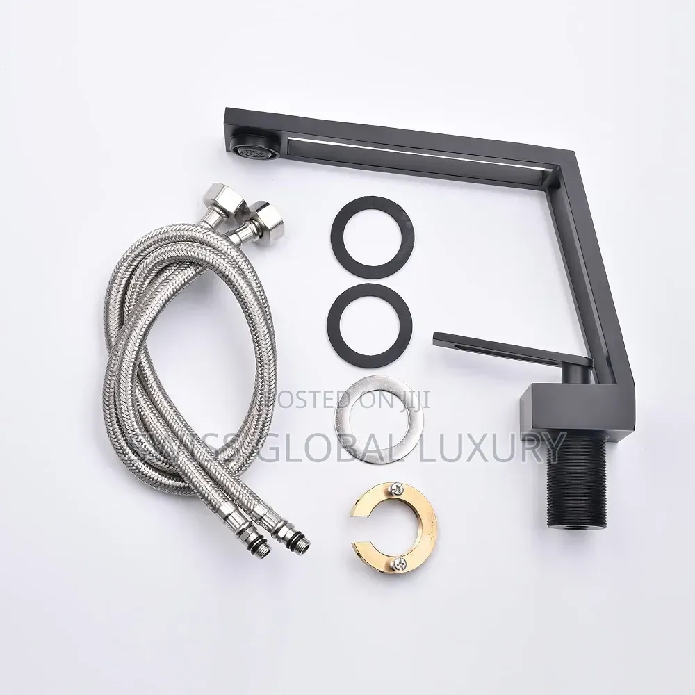 Open Head Design Black Basin Mixer Tap
