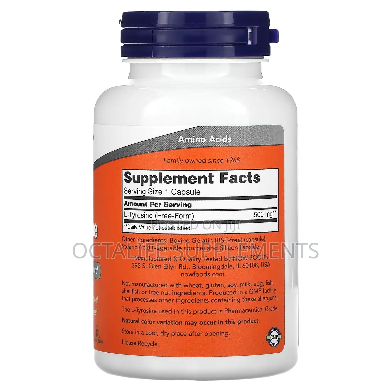 NOW Foods, L-Tyrosine, 500 Mg, 120 Capsules