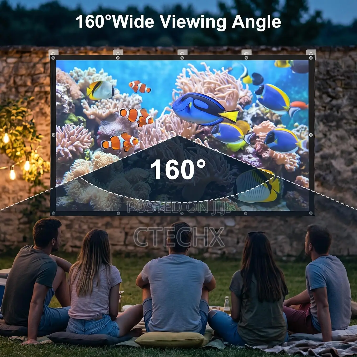 120 Inch Projector Screen , Foldable Anti-Crease, Outdoor Indoor