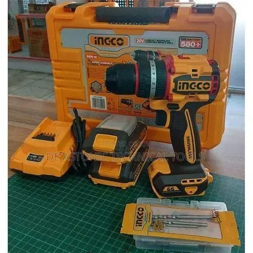 INGCO 20V Compact Brushless Cordless Impact Drill Kit-66nm