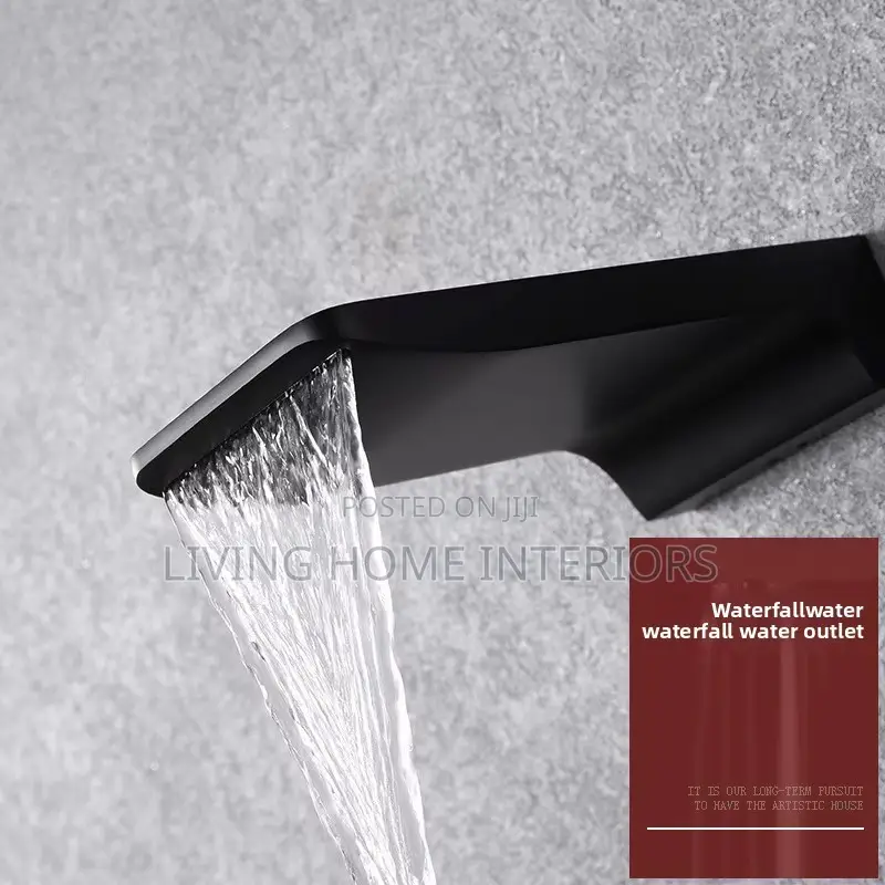 A Matte-Black Concealed Bath/Shower Mixer Set