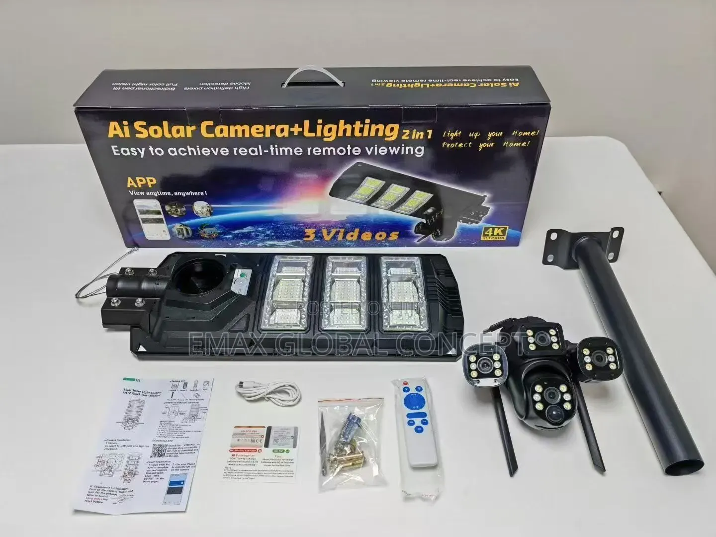 Dual Lens Camera With Solar Street Lights