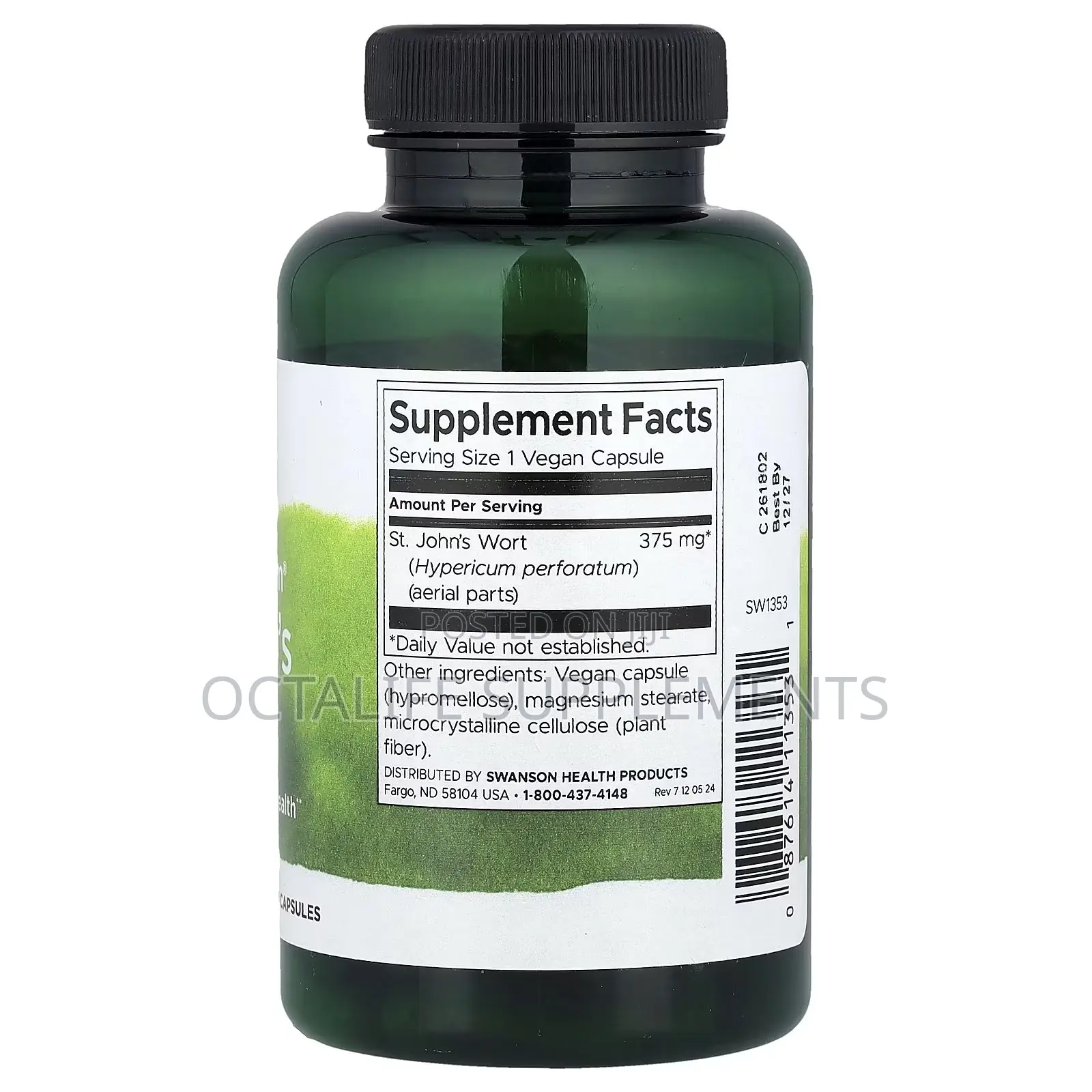 Swanson Vitamins, Full Spectrum St. John's Wort, 375mg, 120 Vegan Caps
