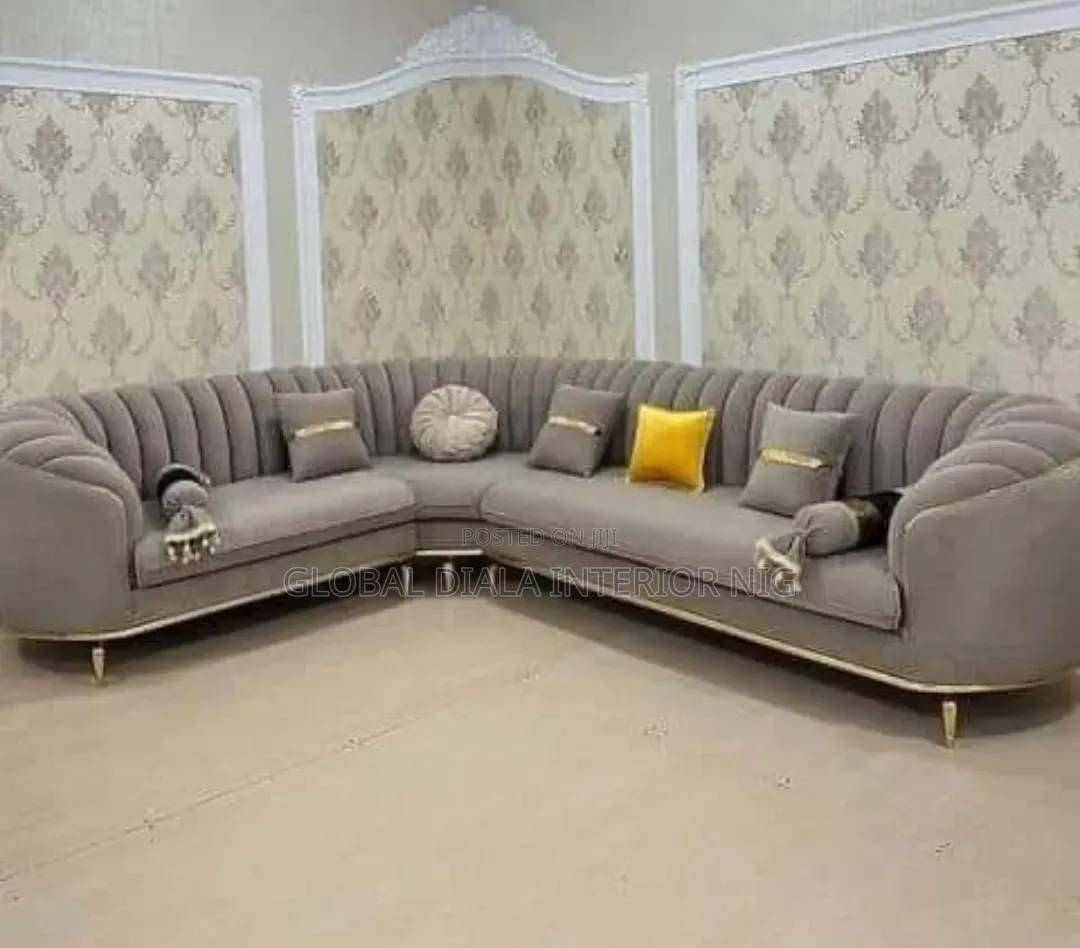 Luxury Grey Velvet Channel-Tufted L-Shape Sectional Sofa