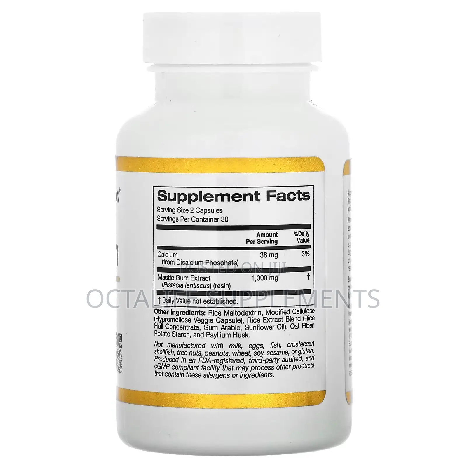 California Gold Nutrition, Mastic Gum, 500 Mg, 60 Veggie Capsules