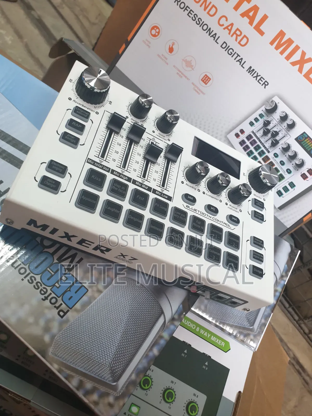 Professional X7 48V Live Broadcast Audio Mixer Sound Card