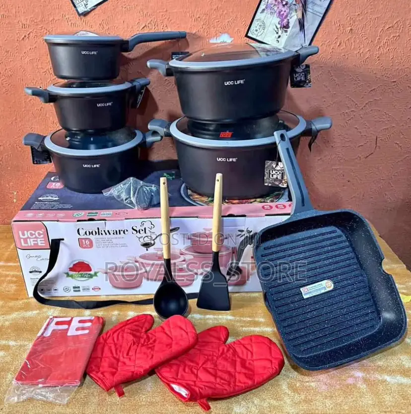 16pcs Ucc Life High Quality Granite Cookware Set
