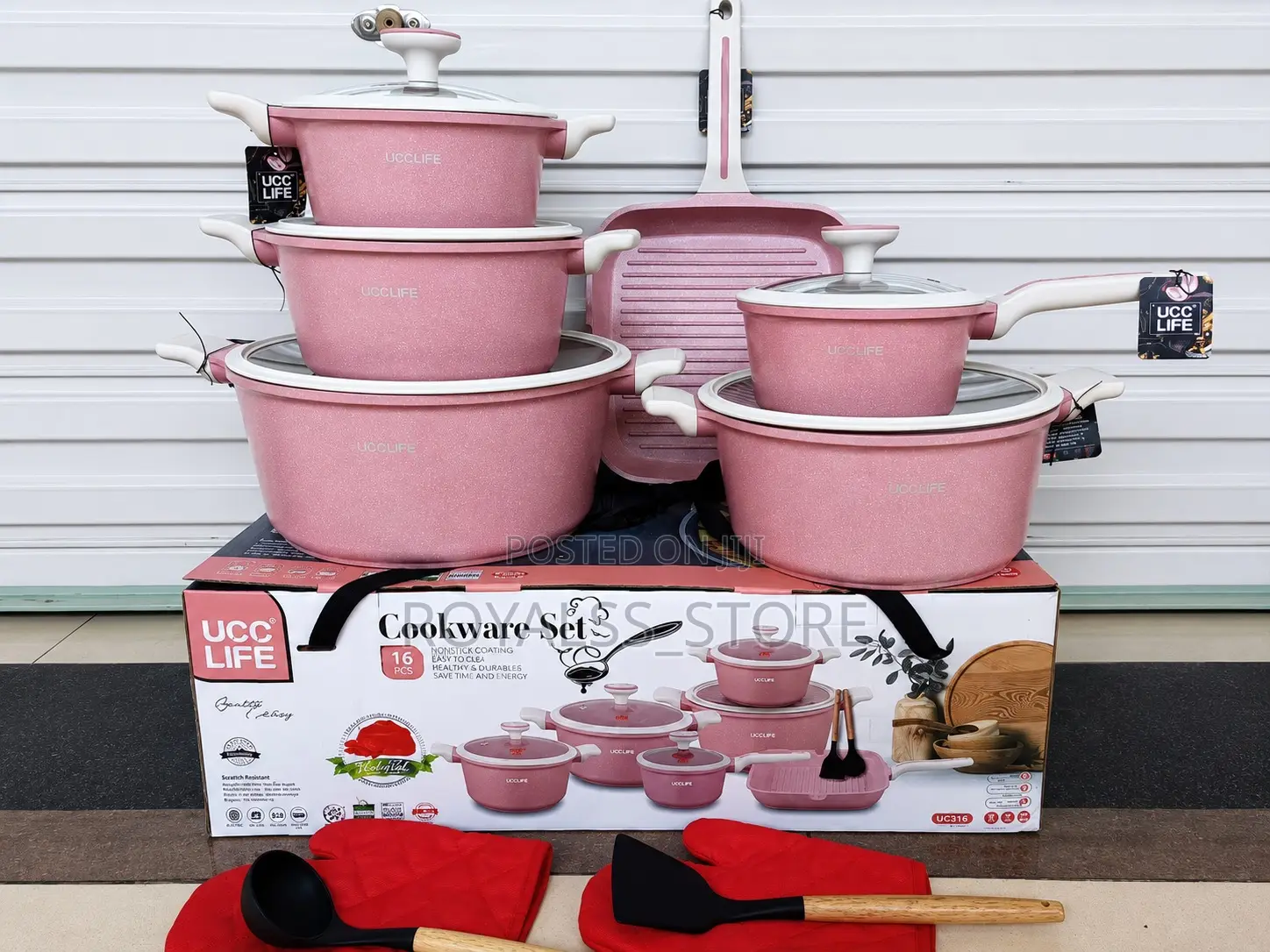 16pcs Ucc Life High Quality Granite Cookware Set