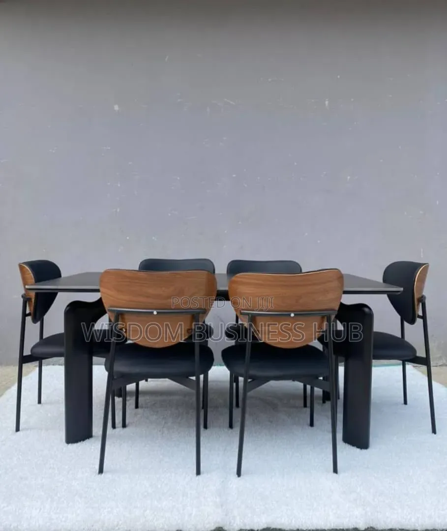Ebony Curve 6 Seater Dining Set