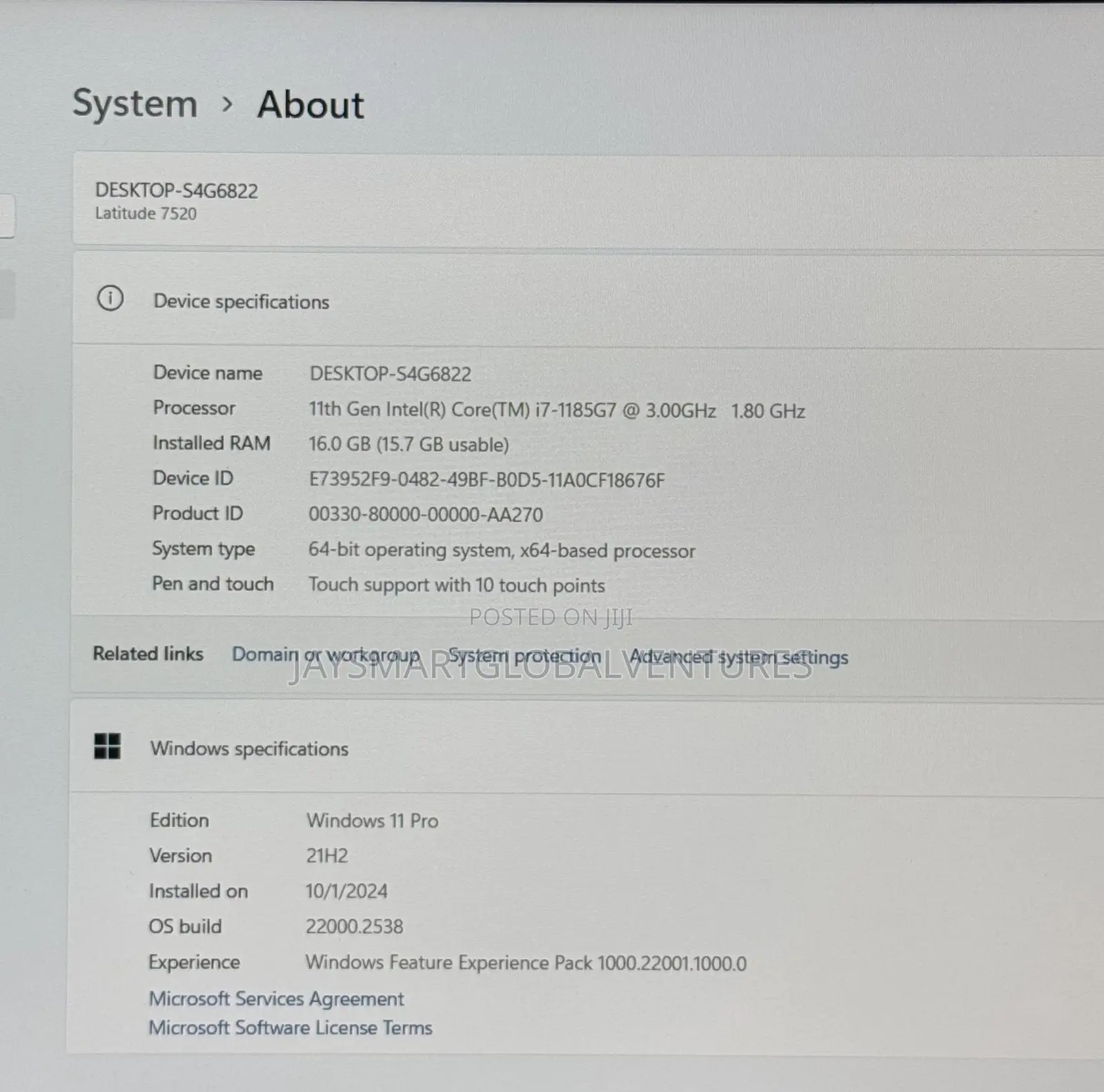 Laptop Dell Latitude 7520 16GB Intel Core i7 SSD 512GB