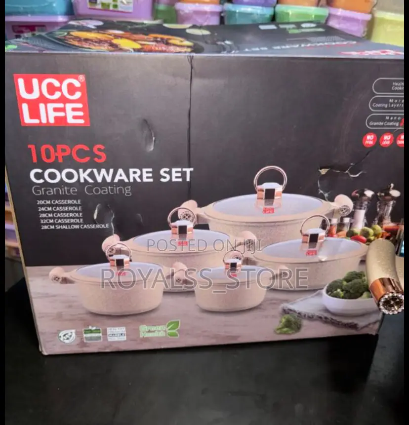 UCC Life 10-Piece Premium Granite Coating Cookware Set
