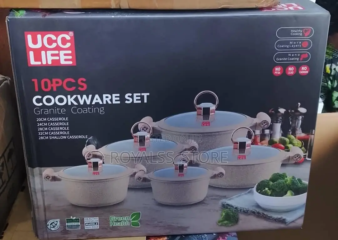 UCC Life 10-Piece Premium Granite Coating Cookware Set