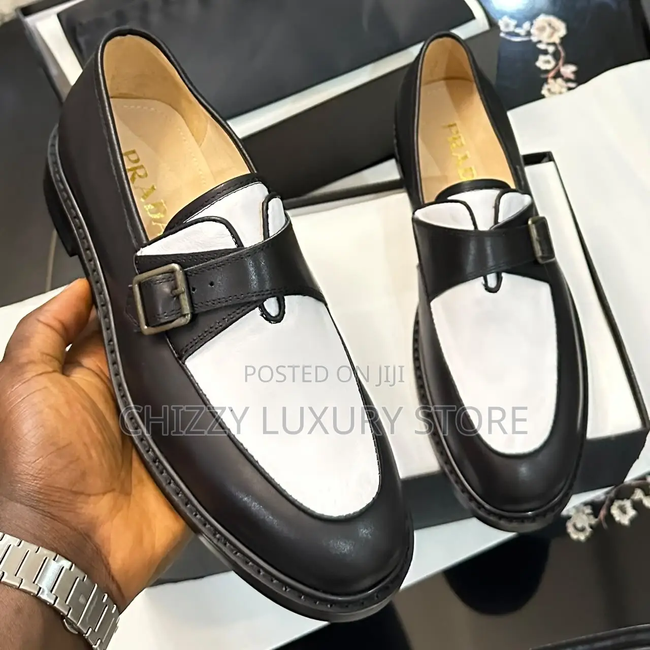 Prada Quality Luxury Men Genuine Leather Cooperate Shoe