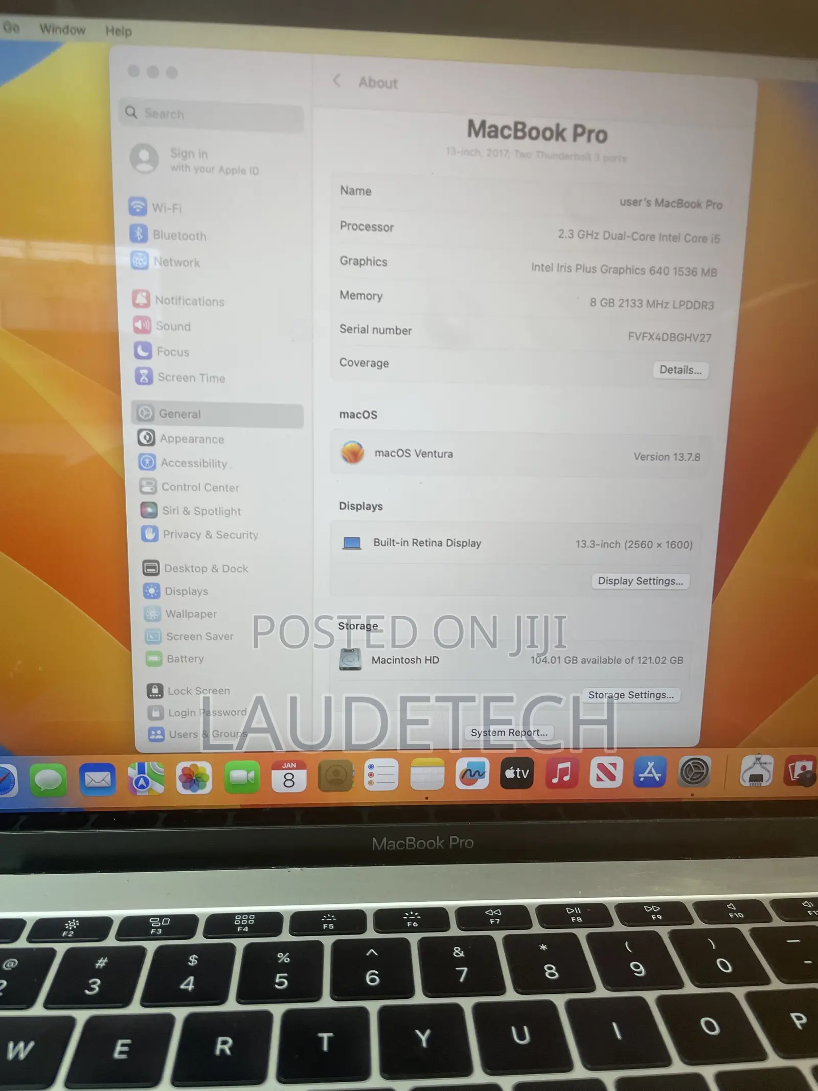 Laptop Apple MacBook Pro 2017 8GB Intel Core i5 SSD 128GB