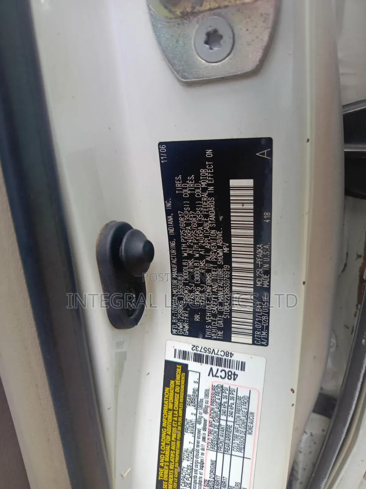 Toyota Sienna 2006 White