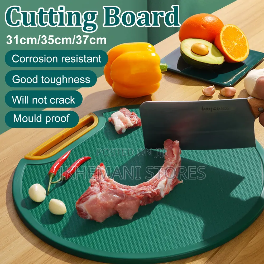 1pc Non Stick Round Green Kitchen Chopping Board