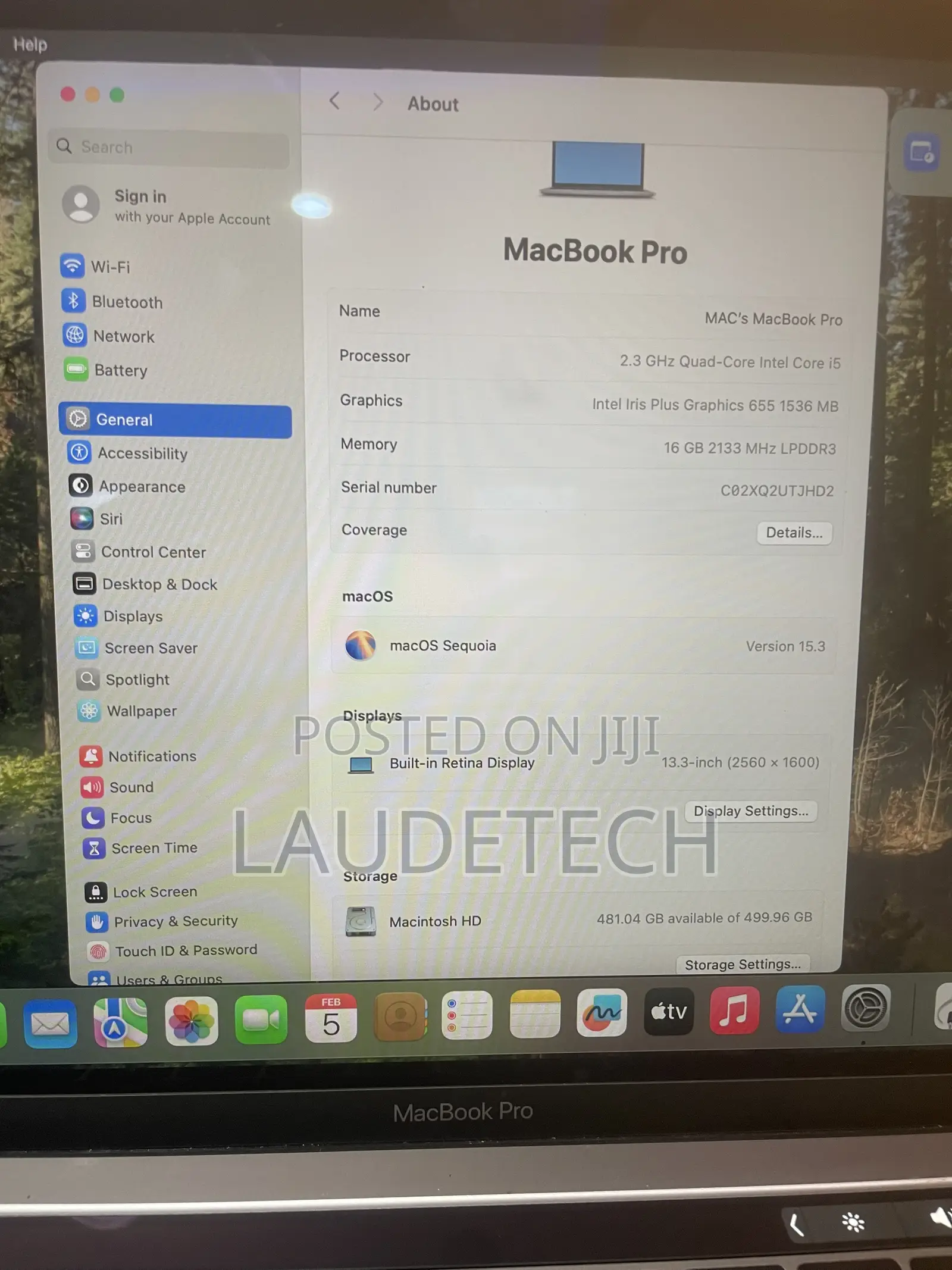 Laptop Apple MacBook Pro 2018 16GB Intel Core i5 SSD 512GB