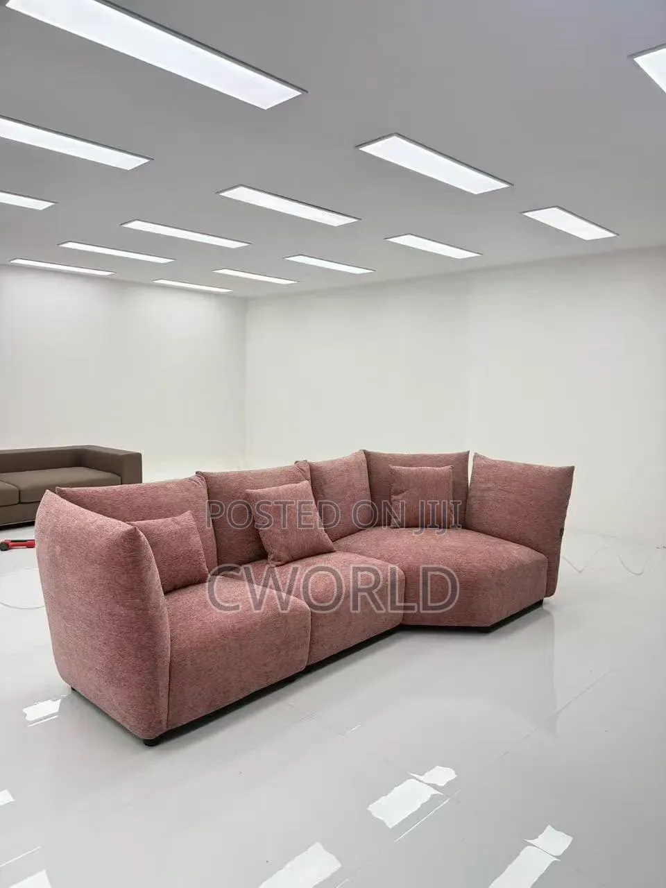 Dusty Rose Curved Modular Sectional - Imported