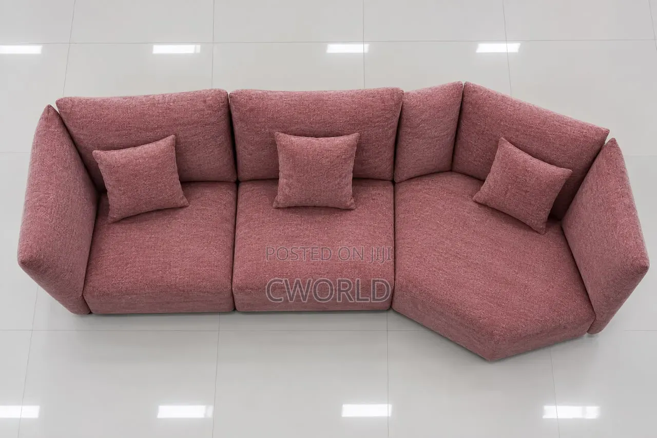 Dusty Rose Curved Modular Sectional - Imported