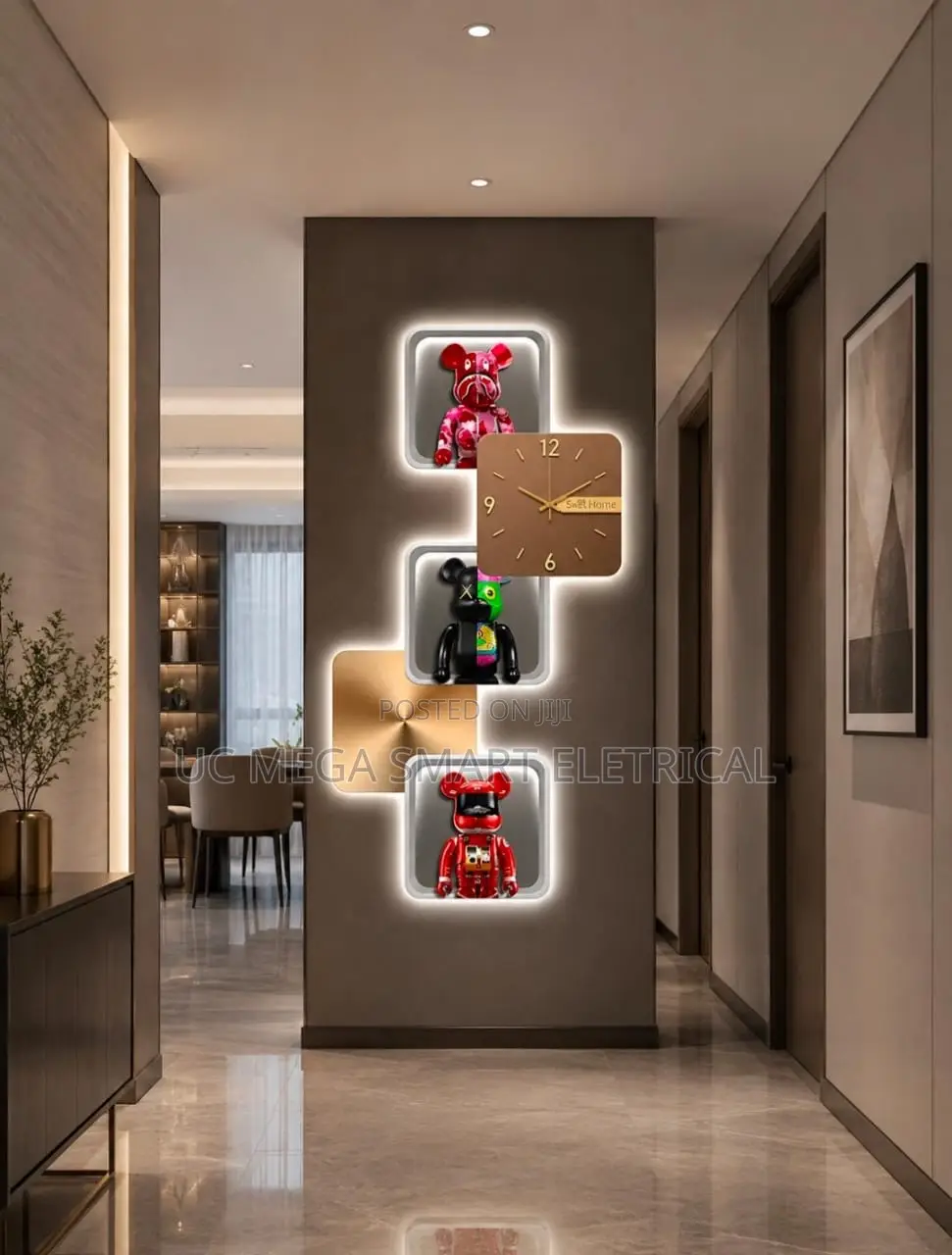 Aesthetic Bear Wall Clocks LED Lamp Unique Bear Silent SconceLuxurious