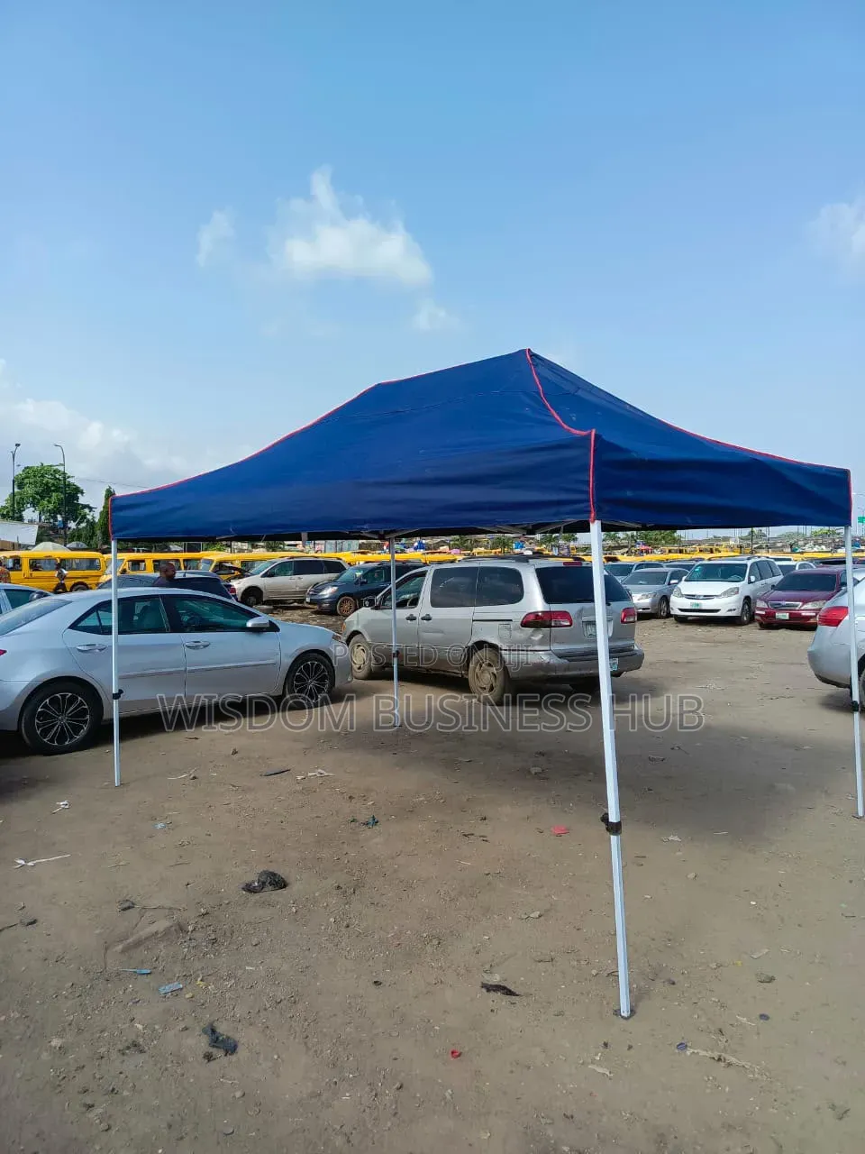Foldable Canopy With White Metal Frame (10ft by 15ft)