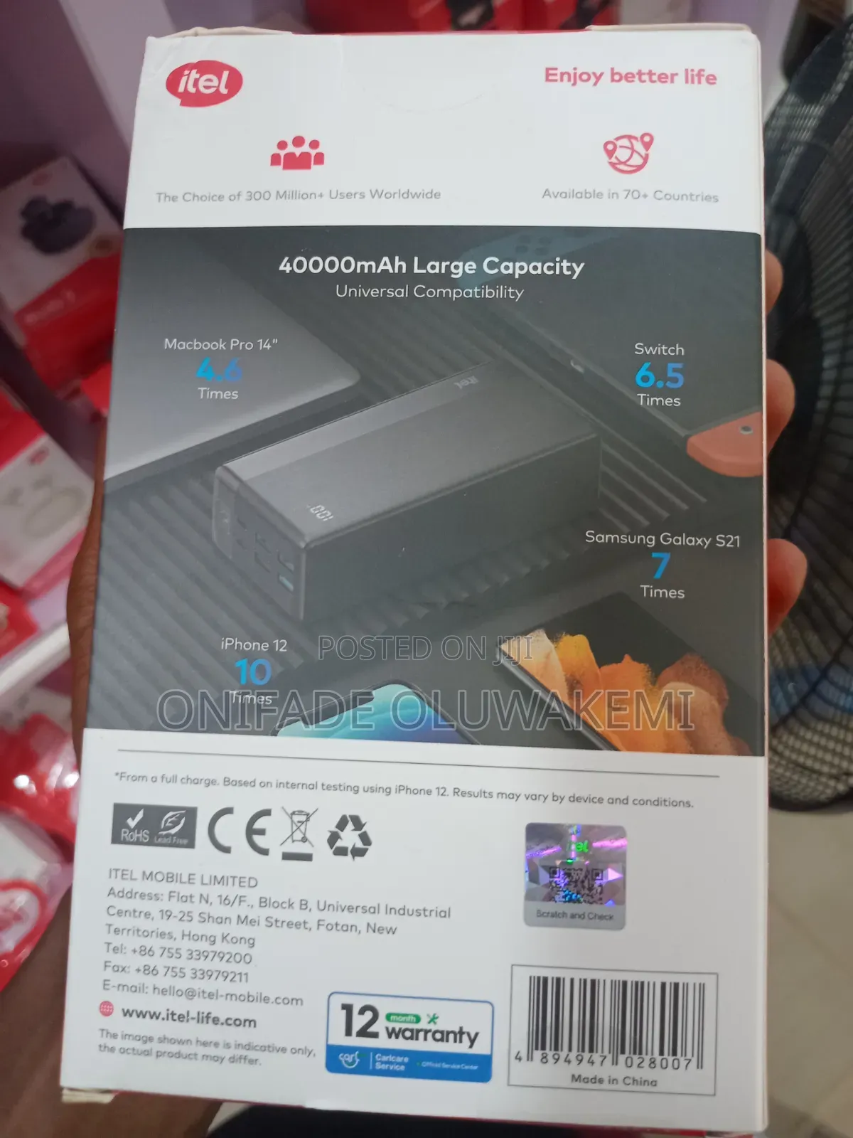 Itel 40,000mAh 22.5W Power Bank A1490