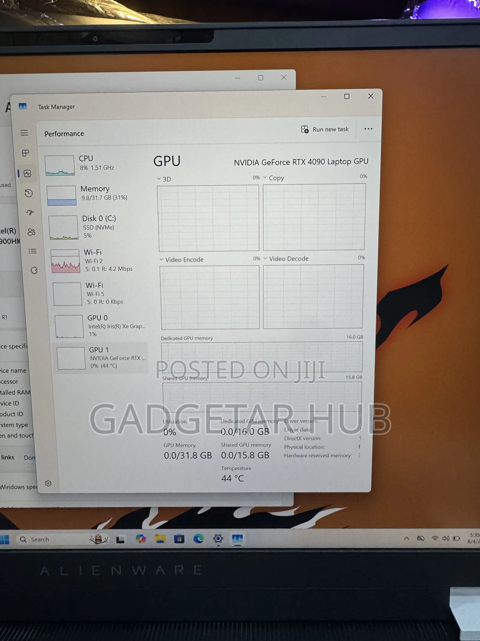 Laptop Dell 32GB Intel Core i9 SSD 1T