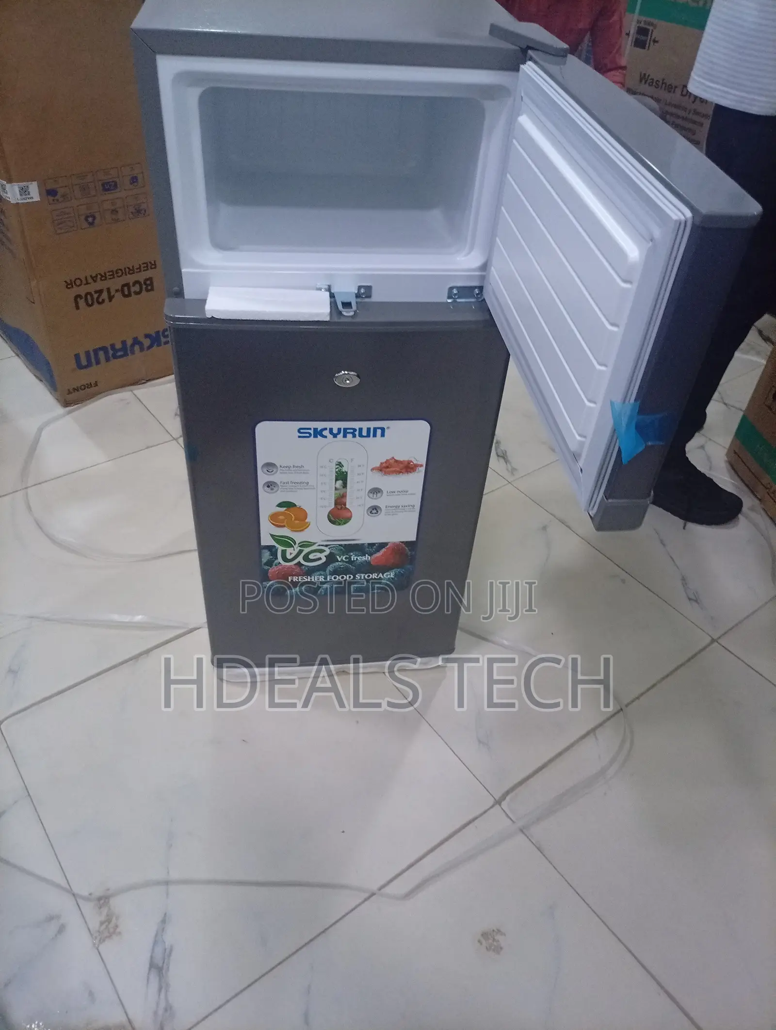 Skyrun BCD-120J Double Door Refrigerator Fridge Freezer Modern Kitchen