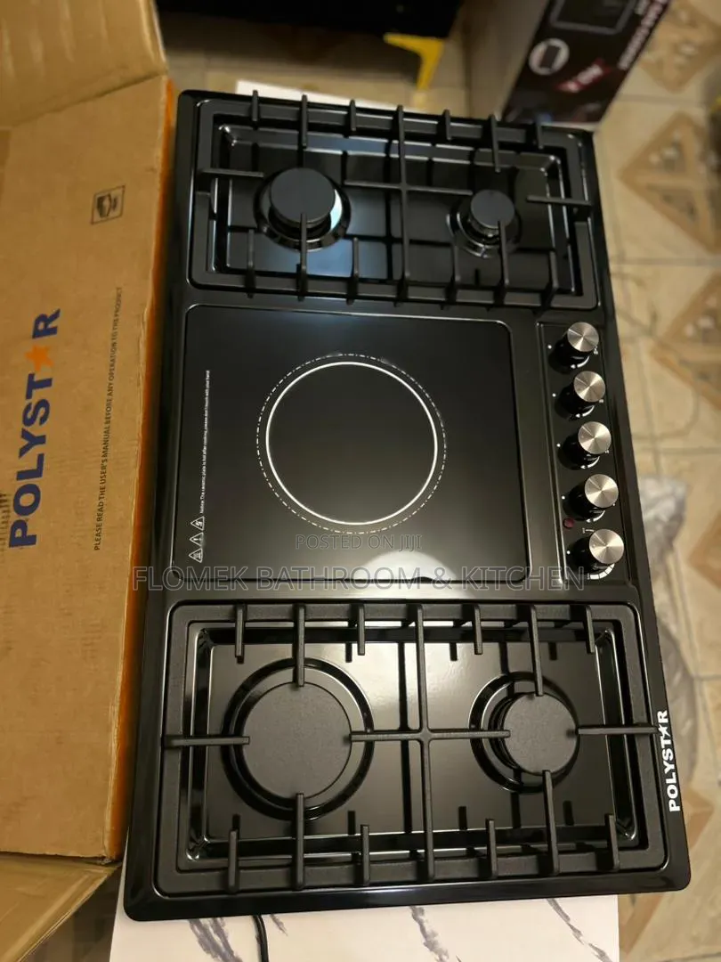 Premium 5-Burner Built-in Gas Stove (Tempered Glass Top)