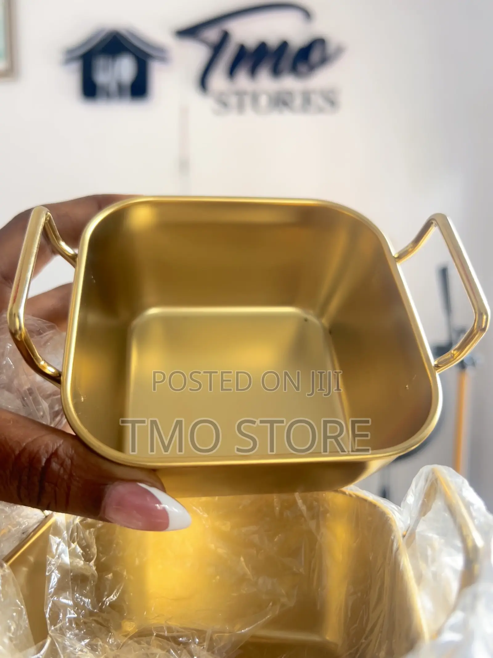 Gold-Plated Stainless Steel Bowl, Small Chops Plate