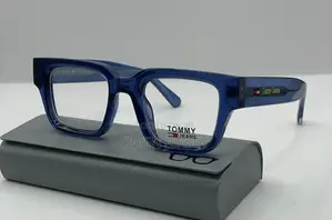 Tommy Jeans Classic Blue Square-Frame Eyeglasses.