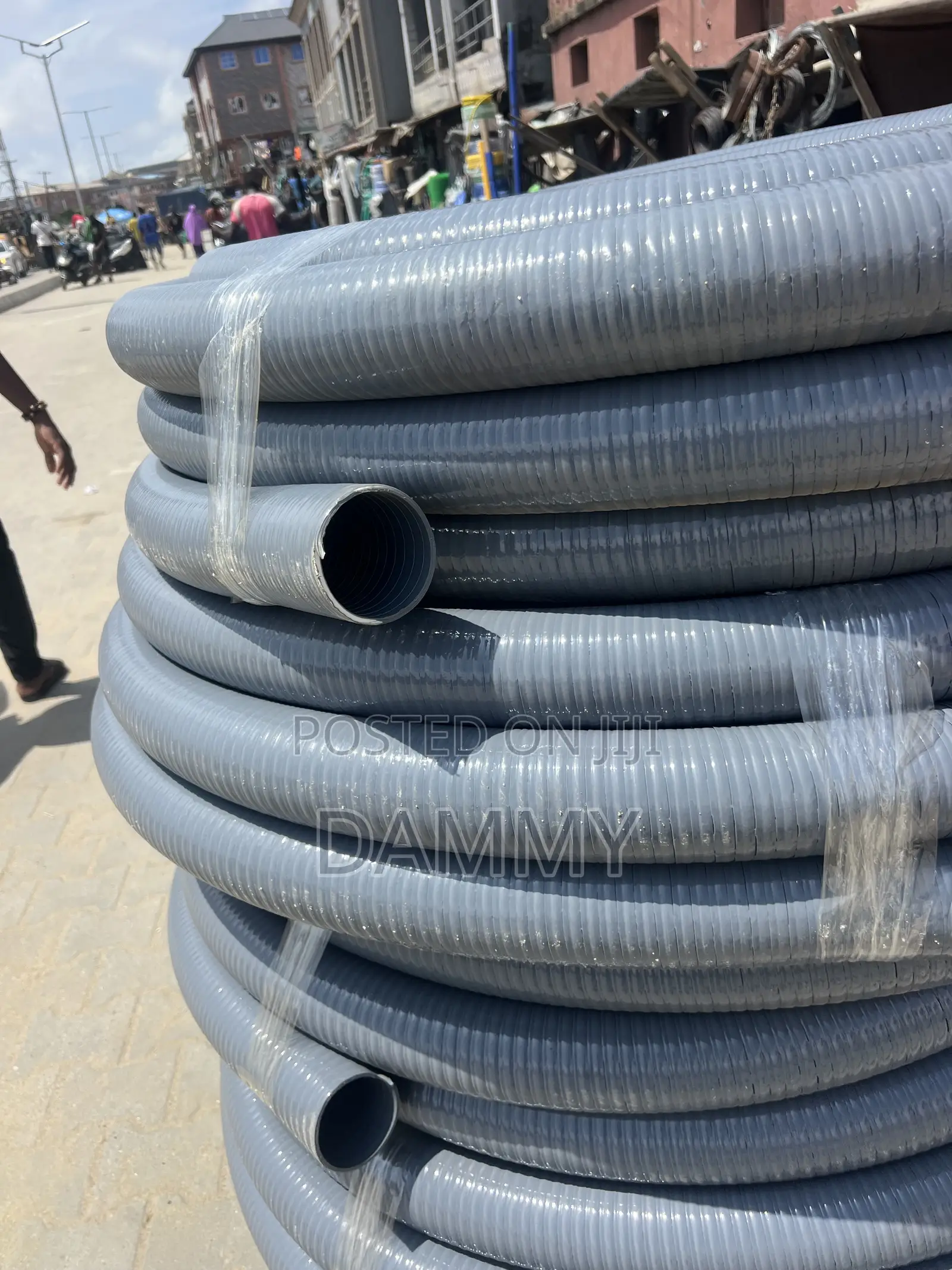 Heavy-Duty Grey PVC Flexible Suction and Delivery Hose