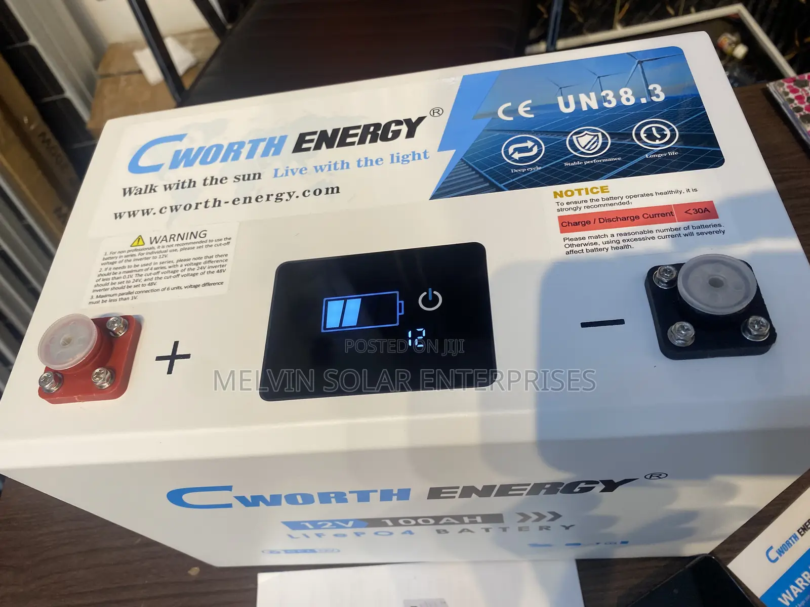 1.3kwh 12v 100ah Cworth Energy Solar Lithium Ion Phosphate Batteries