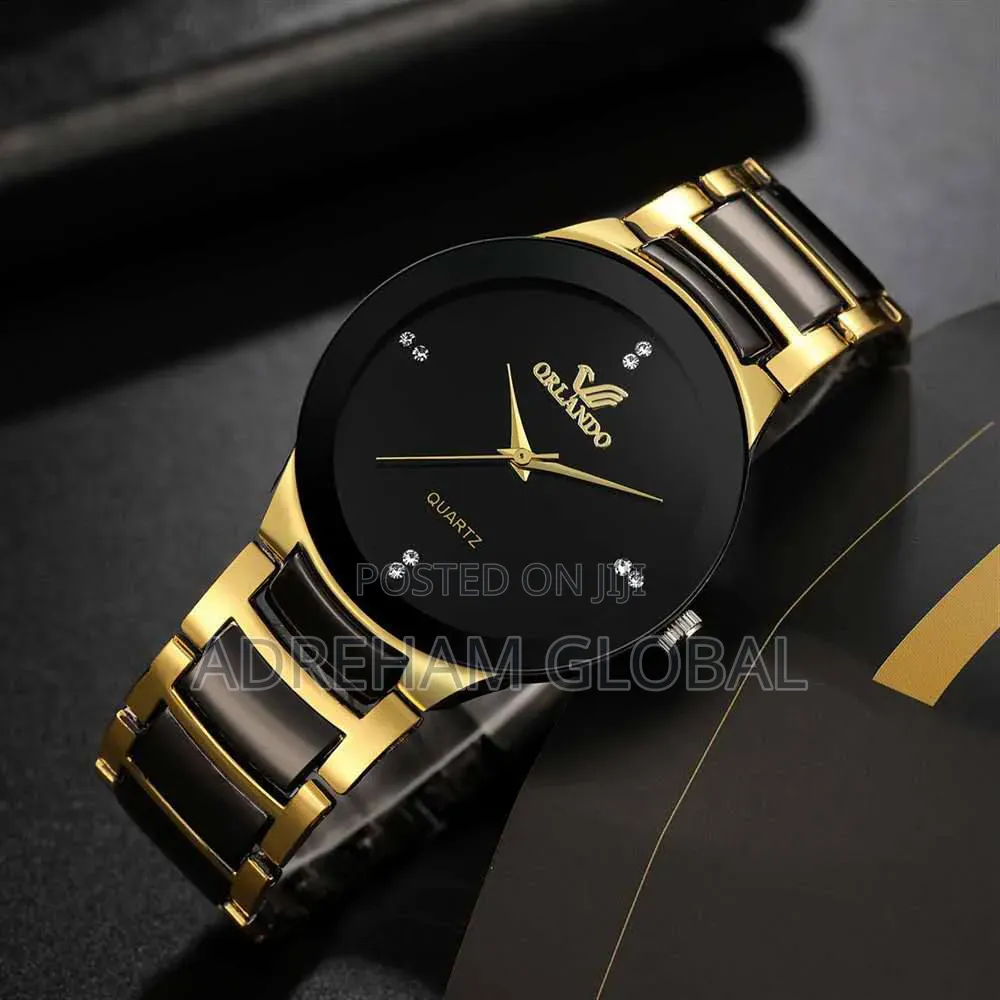 Black Dial Steel Quartz Men Business Watch