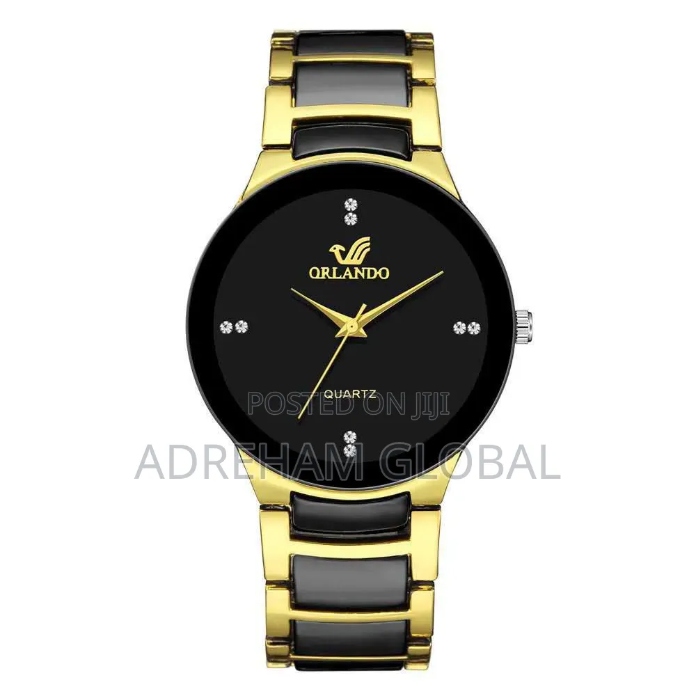 Black Dial Steel Quartz Men Business Watch