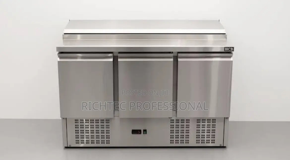 3-Door Pizza Prep Top Refrigerator / Counter Salad Bar Chiller
