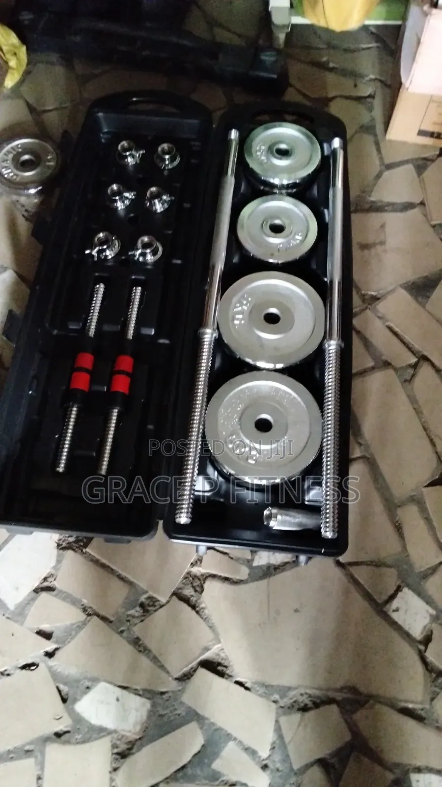 Complete Set of 50kg Dumbbells 2 in One.