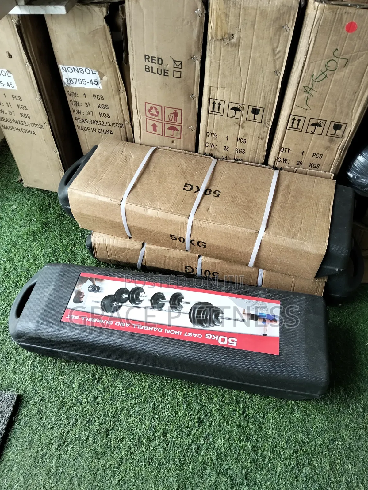 Complete Set of 50kg Dumbbells 2 in One.